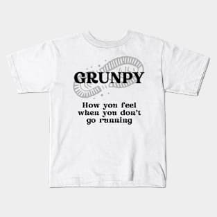 Grunpy - How You Feel When You Don't Go Running (black) Kids T-Shirt